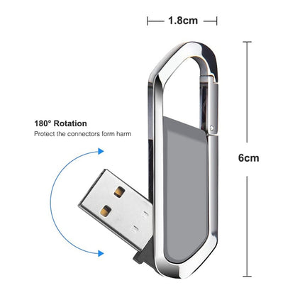 แฟลชดิสก์พวงกุญแจโลหะสไตล์ USB 2.0 ขนาด 4GB (สีเทา), 4GB (Grey)