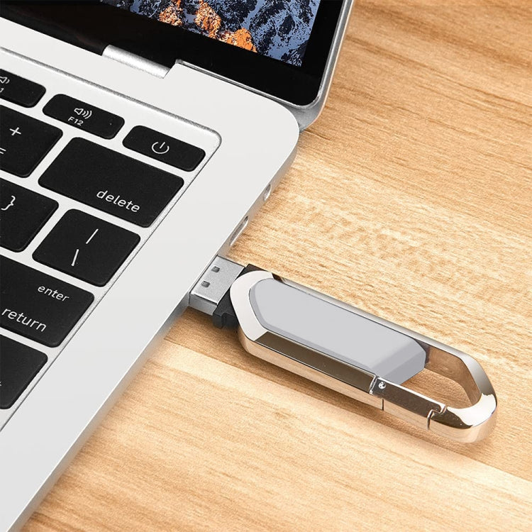 แฟลชดิสก์พวงกุญแจโลหะสไตล์ USB 2.0 ขนาด 4GB (สีเทา), 4GB (Grey)