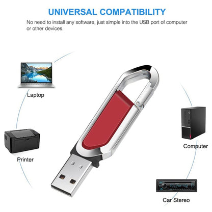 แฟลชดิสก์พวงกุญแจโลหะสไตล์ USB 2.0 ขนาด 2GB (สีแดง), 2GB (Red)