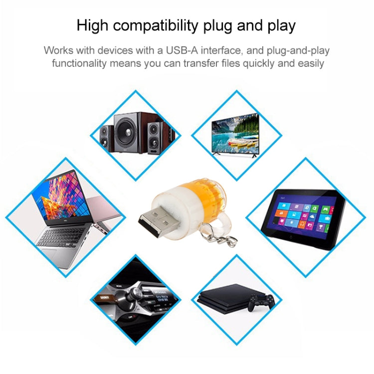 แฟลชดิสก์ USB สไตล์พวงกุญแจเบียร์พร้อมหน่วยความจำ 32GB, 32GB