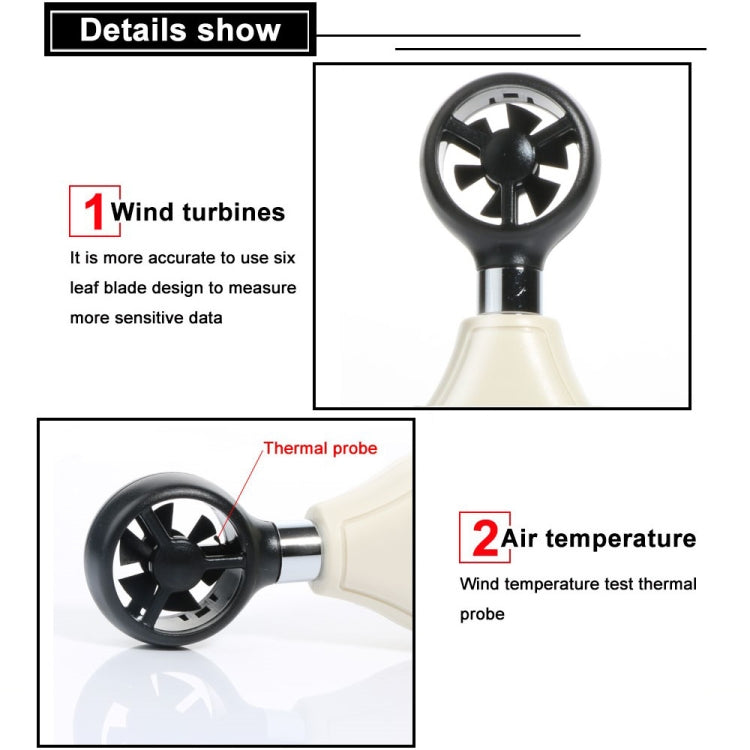 BENETECH เครื่องวัดความเร็วลมแบบดิจิตอลอิเล็กทรอนิกส์ (GM816A), GM816A