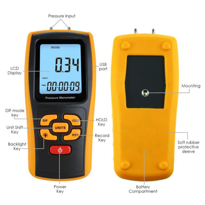 BENETECH GM520 เครื่องวัดความดันจอแสดงผล LCD