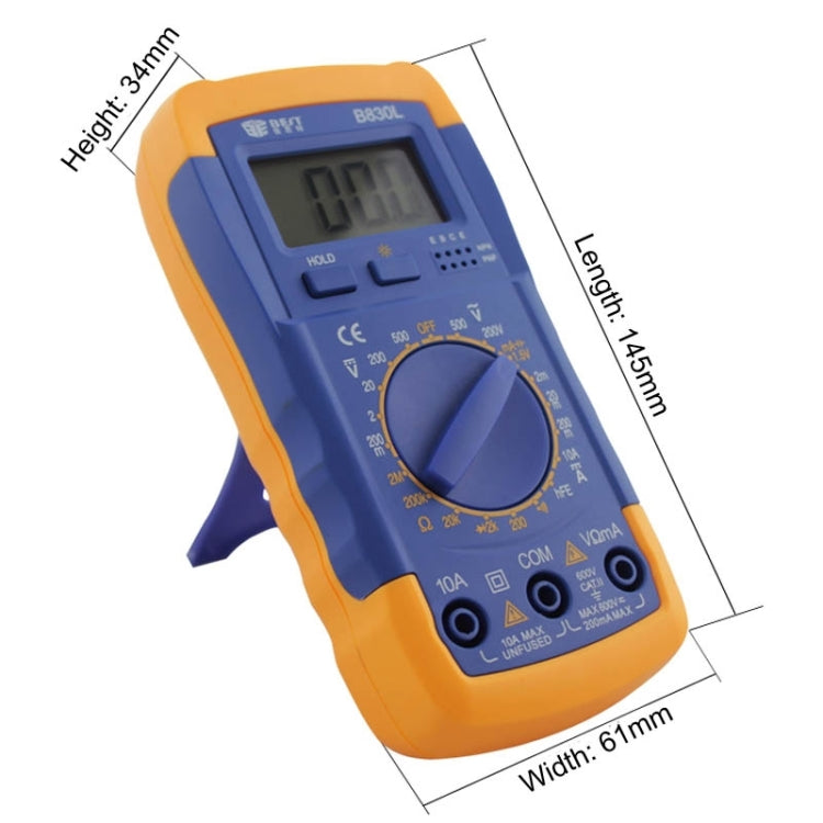 BST-B830L 9V หน้าจอ LCD แสดงผล มัลติมิเตอร์แบบดิจิตอล, BST- B830L