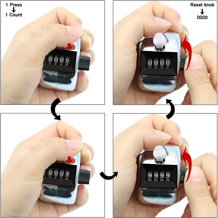 สไตล์ย้อนยุค 0.8 นิ้วหน้าจอ 4 หลักเครื่องกลคู่มือโลหะเคาน์เตอร์, Manual Metal Counter