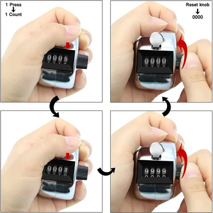 สไตล์ย้อนยุค 0.8 นิ้วหน้าจอ 4 หลักเครื่องกลคู่มือโลหะเคาน์เตอร์, Manual Metal Counter