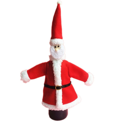 คริสต์มาสอาหารค่ำตาราง Santa ตกแต่งผ้า Plush แชมเปญขวดไวน์กระเป๋าชุด, Santa  Cloth