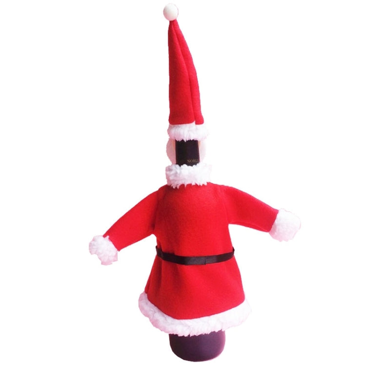 คริสต์มาสอาหารค่ำตาราง Santa ตกแต่งผ้า Plush แชมเปญขวดไวน์กระเป๋าชุด, Santa  Cloth