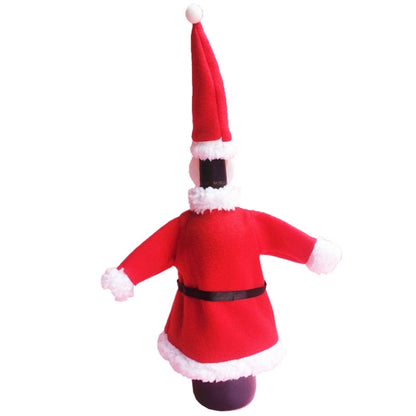 คริสต์มาสอาหารค่ำตาราง Santa ตกแต่งผ้า Plush แชมเปญขวดไวน์กระเป๋าชุด, Santa  Cloth