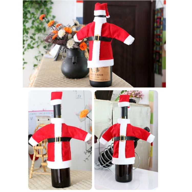 คริสต์มาสอาหารค่ำตาราง Santa ตกแต่งผ้า Plush แชมเปญขวดไวน์กระเป๋าชุด, Santa  Cloth