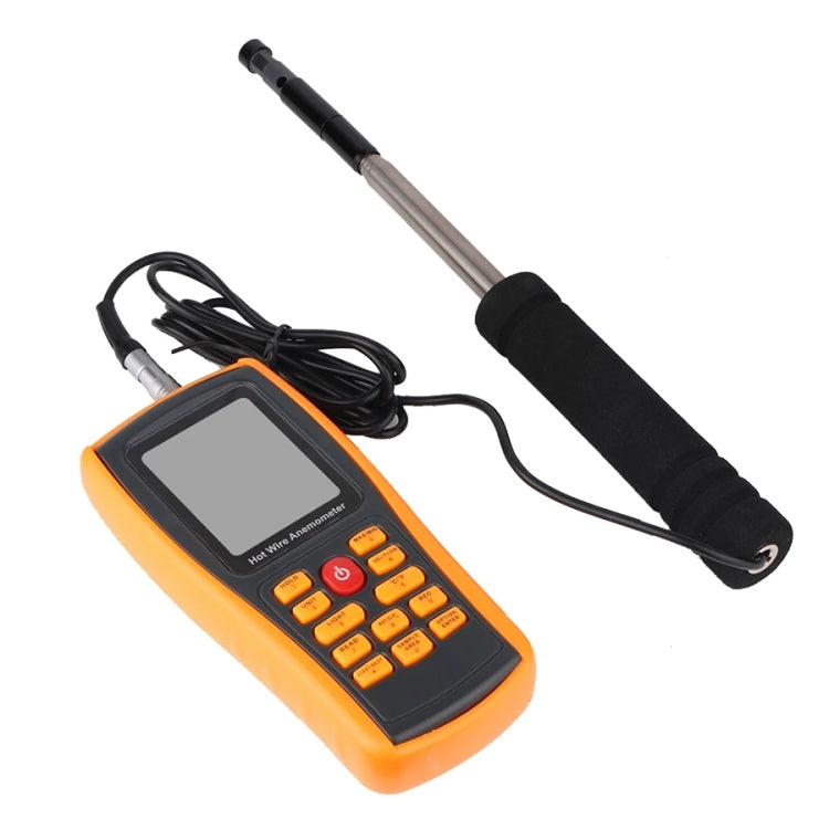 BENETECH GM8903 หน้าจอ LCD ขนาด 2.6 นิ้วเครื่องวัดความเร็วลมแบบดิจิตอล Hot Wire Wind Speed Wind Temperature Anemometer, GM8903