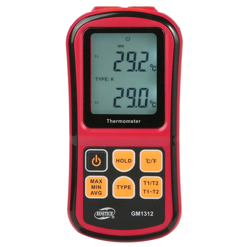 BENETECH GM1312 เทอร์โมคัปเปิ้ลเทอร์โมคัปเปิลหน้าจอ LCD ขนาด 2.4 นิ้ว วัดประเภท J,K,T,E,N และ R, ช่วงการวัด: -50~300C