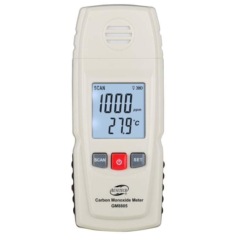 BENETECH GM8805 จอแสดงผล LCD มือถือคาร์บอนมอนอกไซด์ CO Monitor เครื่องตรวจจับ Meter Tester, ช่วงการวัด: 0-1000ppm