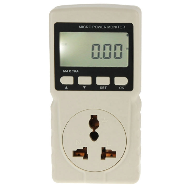 BENETECH GM86 จอแสดงผล LCD MAX 10A Micro Power Monitor เครื่องวัดพลังงาน, ปลั๊ก EU