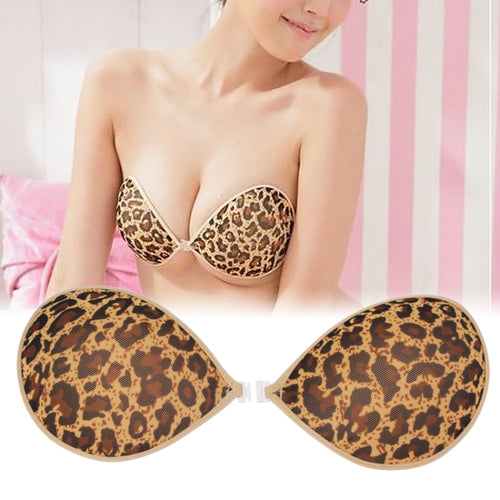 แฟชั่นคุณภาพสูงลายเสือดาว Bra เปลือยชุดชั้นในที่มองไม่เห็น (ขนาด: B)