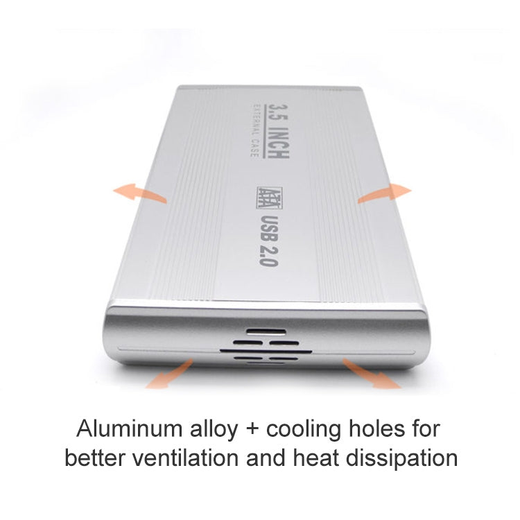 เคสภายนอก HDD SATA ขนาด 3.5 นิ้ว รองรับ USB 2.0, SATA With 2.0A Power, SATA With 1.5A Power