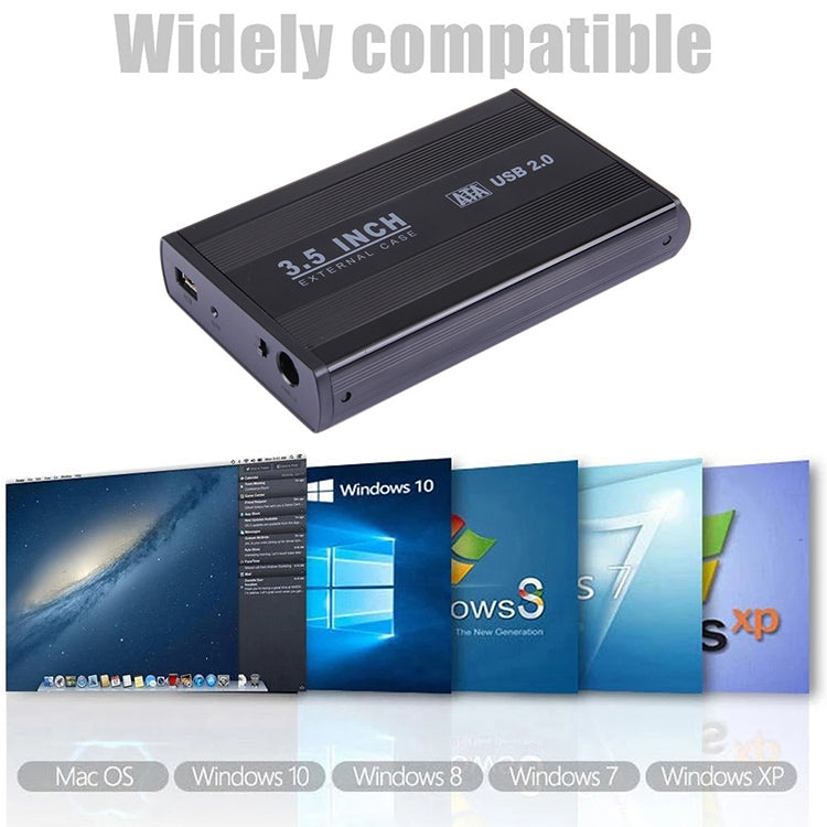 เคสภายนอก HDD SATA ขนาด 3.5 นิ้ว รองรับ USB 2.0, SATA With 2.0A Power, SATA With 1.5A Power
