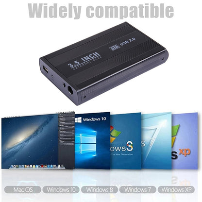 เคสภายนอก HDD SATA ขนาด 3.5 นิ้ว รองรับ USB 2.0, SATA With 2.0A Power, SATA With 1.5A Power