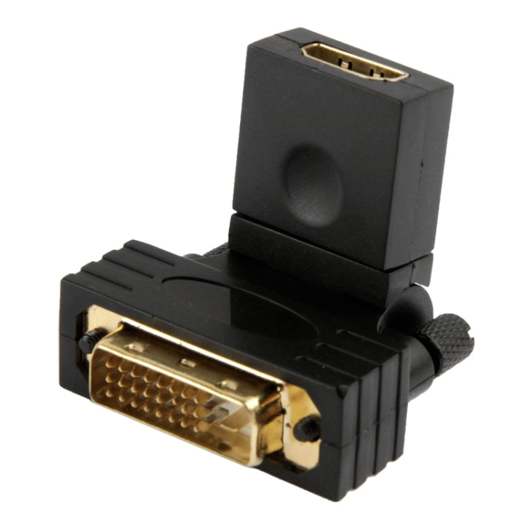 การหมุน 360 องศาชุบทอง DVI 24 + 1 พินชายถึง 19 พินอะแดปเตอร์ HDMI หญิง, DVI 24+1Pin Male to HDMI Female