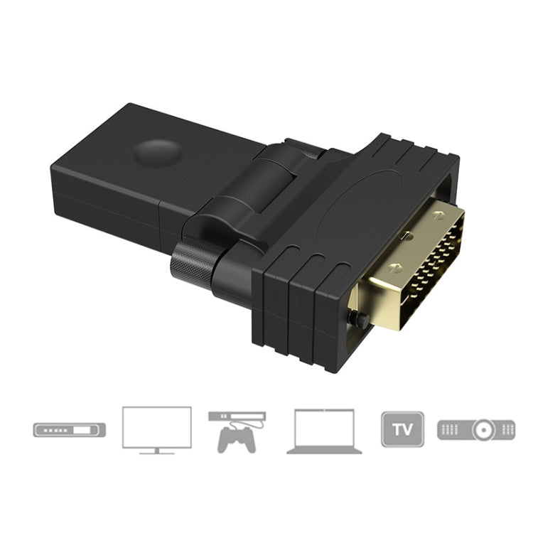 การหมุน 360 องศาชุบทอง DVI 24 + 1 พินชายถึง 19 พินอะแดปเตอร์ HDMI หญิง, DVI 24+1Pin Male to HDMI Female