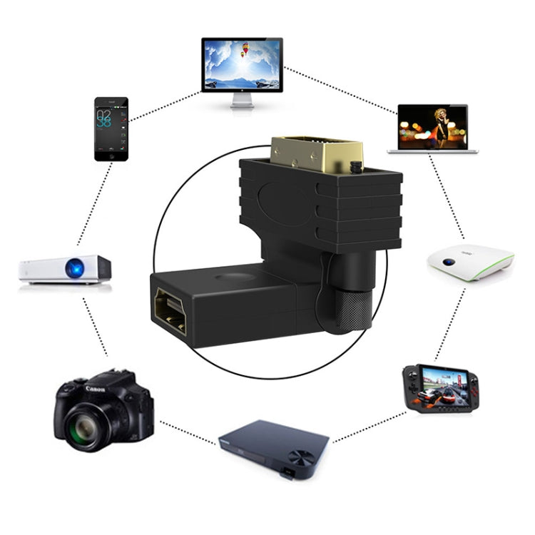 การหมุน 360 องศาชุบทอง DVI 24 + 1 พินชายถึง 19 พินอะแดปเตอร์ HDMI หญิง, DVI 24+1Pin Male to HDMI Female