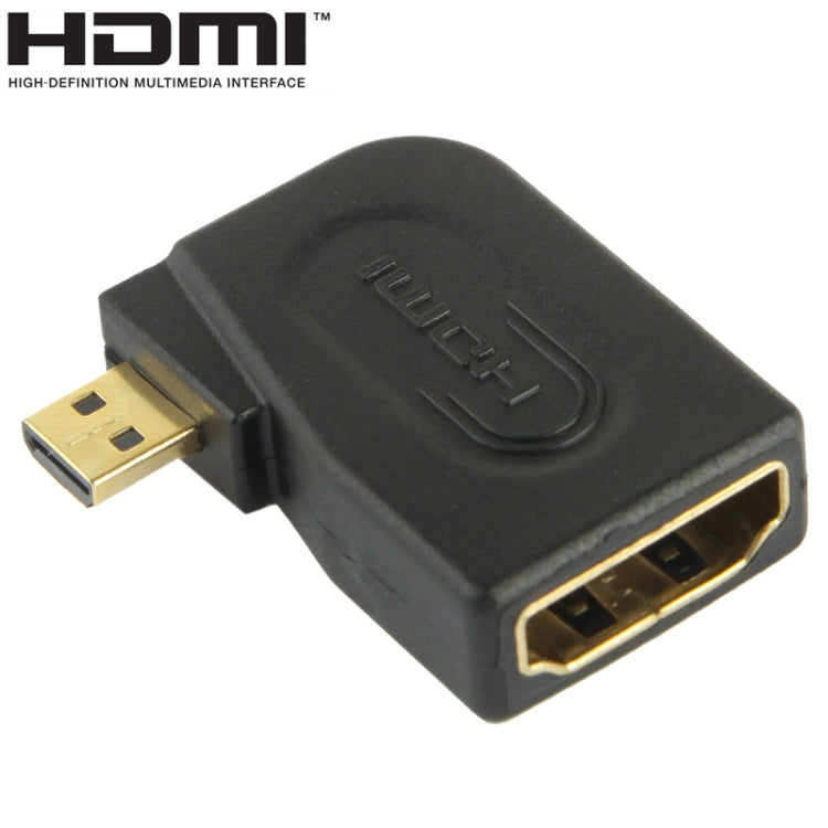 อะแดปเตอร์ Micro HDMI ชุบทองชายกับอะแดปเตอร์ HDMI 19 พินหญิงพร้อมมุม 90 องศา, Micro HDMI to HDMI