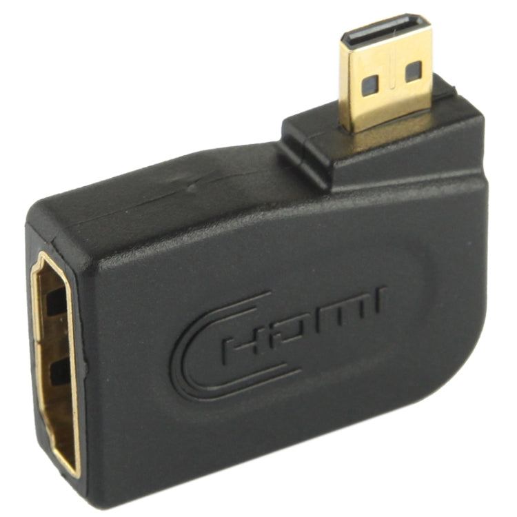 อะแดปเตอร์ Micro HDMI ชุบทองชายกับอะแดปเตอร์ HDMI 19 พินหญิงพร้อมมุม 90 องศา, Micro HDMI to HDMI