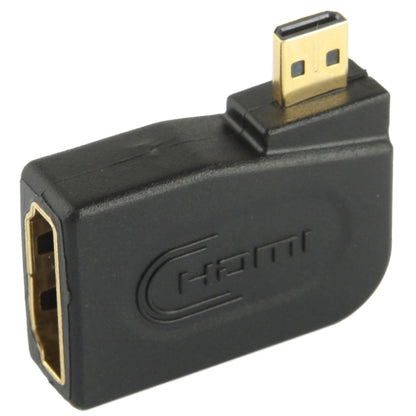 อะแดปเตอร์ Micro HDMI ชุบทองชายกับอะแดปเตอร์ HDMI 19 พินหญิงพร้อมมุม 90 องศา, Micro HDMI to HDMI