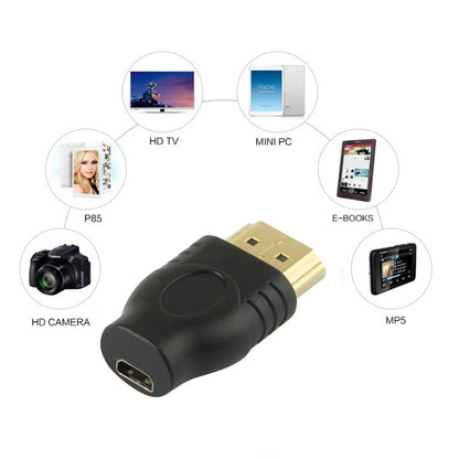 ชุบทอง HDMI 19 พินชายกับอะแดปเตอร์ไมโคร HDMI หญิง, HDMI Male to Micro HDMI Female