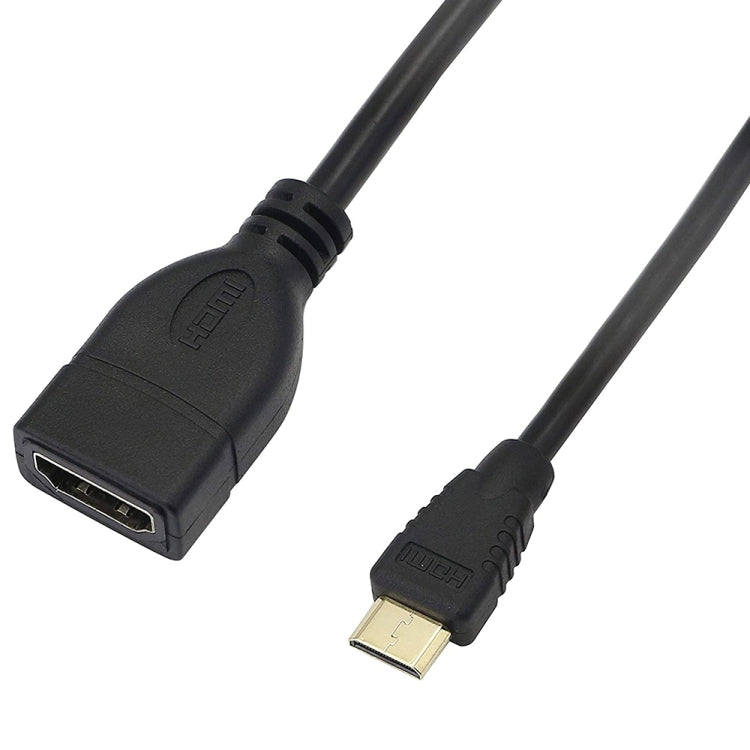 17 ซม. ชุบทองมินิ HDMI ชายกับสาย HDMI 19 พินหญิง, Mini HDMI to HDMI