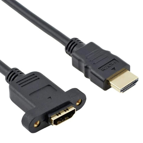 สายอะแดปเตอร์ตัวเมีย HDMI (Type-A) ชายไปเป็น HDMI (Type-A) ขนาด 30 ซม. พร้อมรูสกรู 2 รู, HDMI AM to AF with Ear Hole (30cm)