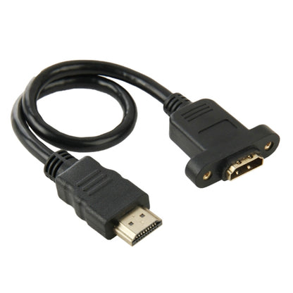 สายอะแดปเตอร์ตัวเมีย HDMI (Type-A) ชายไปเป็น HDMI (Type-A) ขนาด 30 ซม. พร้อมรูสกรู 2 รู, HDMI AM to AF with Ear Hole (30cm)