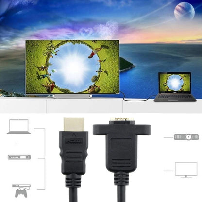 สายอะแดปเตอร์ตัวเมีย HDMI (Type-A) ชายไปเป็น HDMI (Type-A) ขนาด 30 ซม. พร้อมรูสกรู 2 รู, HDMI AM to AF with Ear Hole (30cm)