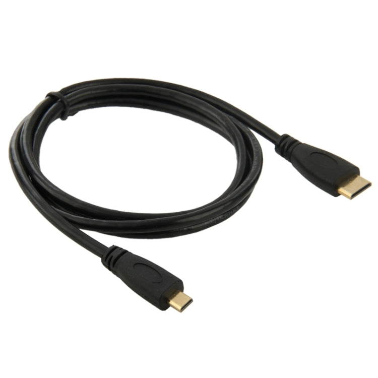 สายเคเบิลอะแดปเตอร์ชายมินิ HDMI 1 ม. ถึงไมโคร HDMI ชาย, Mini HDMI Male, Length: 1m