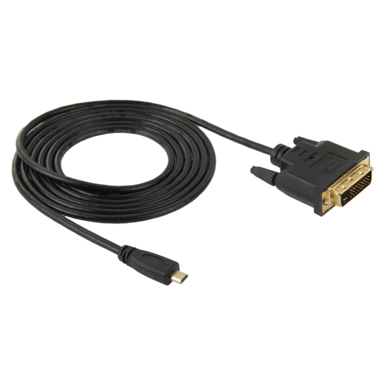 1.8 ม. ไมโคร HDMI (Type-D) ตัวผู้กับสายเคเบิลอะแดปเตอร์ตัวผู้ DVI 24 + 1 พิน, DVI 24+1 Pin Male, Length: 1.8m