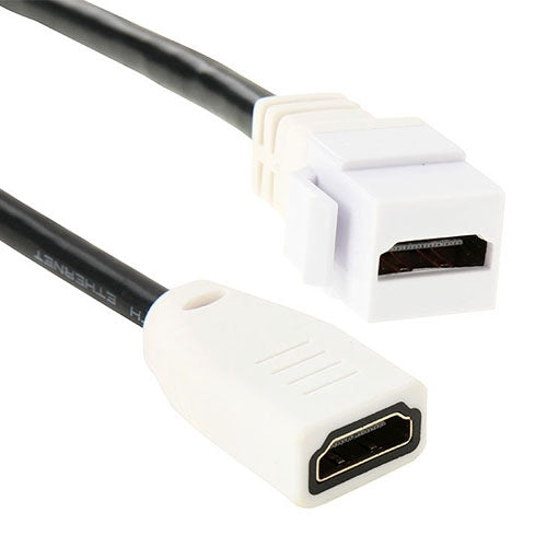 ความเร็วสูง 15 ซม. V1.4 HDMI 19 Pin Female ถึง HDMI 19 Pin Female Connector Adapter Cable, HDMI AF to AF (White)