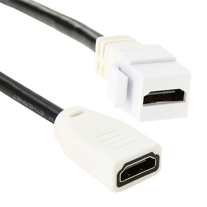 ความเร็วสูง 15 ซม. V1.4 HDMI 19 Pin Female ถึง HDMI 19 Pin Female Connector Adapter Cable, HDMI AF to AF (White)