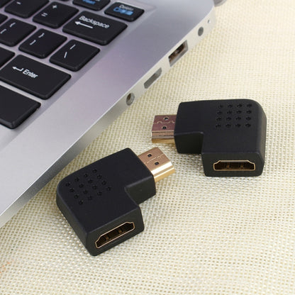 ชุบทอง HDMI 19 พินชายกับอะแดปเตอร์ HDMI 19 พินหญิงพร้อมมุม 90 องศา, HDMI Male to Female