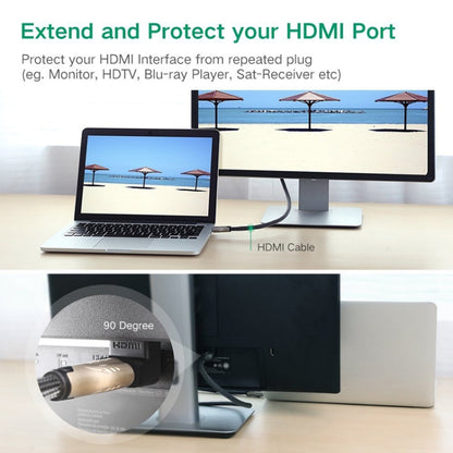 ชุบทอง HDMI 19 พินชายกับอะแดปเตอร์ HDMI 19 พินหญิงพร้อมมุม 90 องศา, HDMI Male to Female