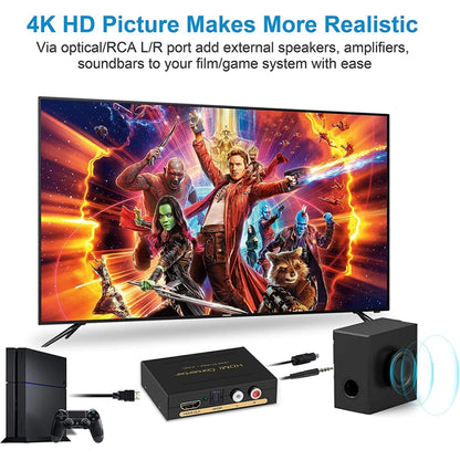 ตัวแปลง HDMI เป็น HDMI + เสียง (SPDIF + R/L) (ปลั๊ก EU), HDMI to HDMI + Audio
