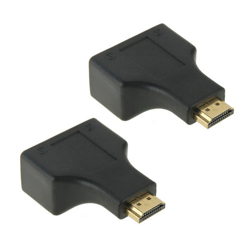 30 ม. HDMI ถึง Dual Port RJ45 สายเคเบิลเครือข่าย Extender Over โดย Cat 5e/6 3D HDTV Up, Dual RJ45 Black
