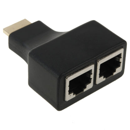 30 ม. HDMI ถึง Dual Port RJ45 สายเคเบิลเครือข่าย Extender Over โดย Cat 5e/6 3D HDTV Up, Dual RJ45 Black