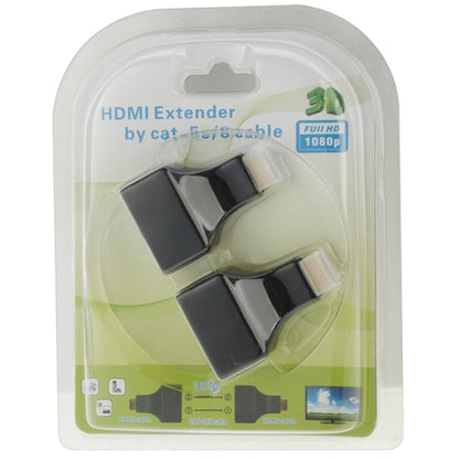 30 ม. HDMI ถึง Dual Port RJ45 สายเคเบิลเครือข่าย Extender Over โดย Cat 5e/6 3D HDTV Up, Dual RJ45 Black