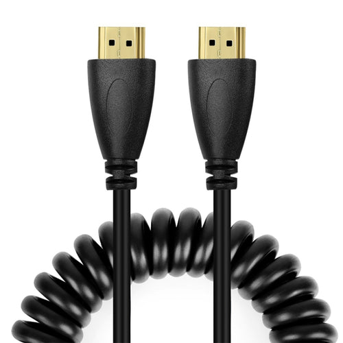 เวอร์ชัน 1.4, ชุบทอง 19 พิน HDMI ชายกับสายเคเบิลขดตัวผู้ HDMI, รองรับ 3D / อีเธอร์เน็ต, ความยาว: 60 ซม. (สามารถขยายได้สูงสุด 2 ม.), HDMI AM to AM
