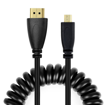เวอร์ชัน 1.4 สายเคเบิลขดตัวผู้แบบ Micro HDMI ชุบทองเป็น HDMI ตัวผู้ รองรับ 3D / อีเธอร์เน็ต ความยาว: 60 ซม. (สามารถขยายได้สูงสุด 2 ม.), Micro HDMI AM to HDMI AM
