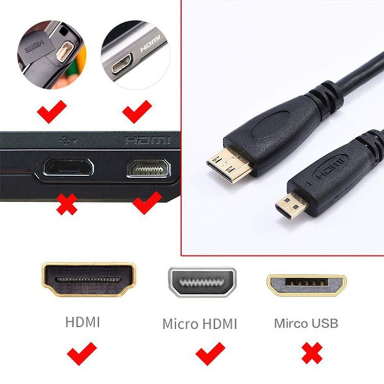 เวอร์ชัน 1.4 สายเคเบิลขดตัวผู้แบบ Micro HDMI ชุบทองเป็น HDMI ตัวผู้ รองรับ 3D / อีเธอร์เน็ต ความยาว: 60 ซม. (สามารถขยายได้สูงสุด 2 ม.), Micro HDMI AM to HDMI AM