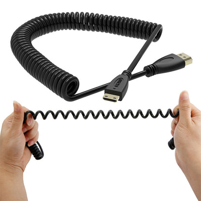 เวอร์ชัน 1.4 สายเคเบิลขดตัวผู้มินิ HDMI ชุบทองเป็น HDMI ตัวผู้ รองรับ 3D / อีเธอร์เน็ต ความยาว: 60 ซม. (สามารถขยายได้สูงสุด 2 ม.), Mini HDMI AM to HDMI AM