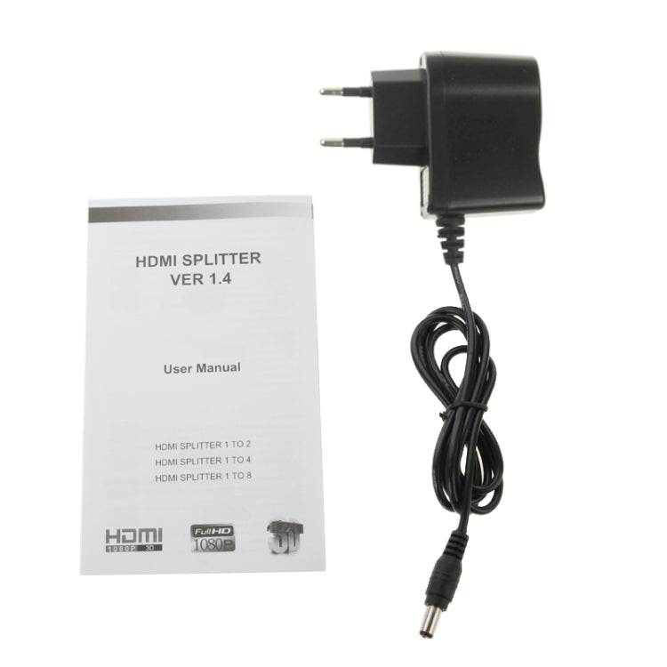 V1.4 Full HD 1080P 1 x 8 ตัวแยกแอมพลิฟายเออร์ HDMI รองรับ 3D, 1x8 HDMI, Support 3D