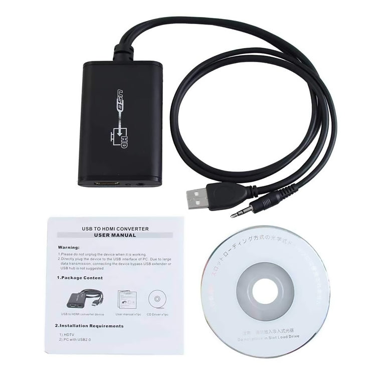 USB 2.0 ถึง HDMI HD Video Leader สำหรับ HDTV รองรับ Full HD 1080P, USB 2.0