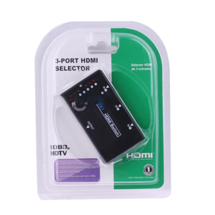 เครื่องขยายสัญญาณ 3 พอร์ต สวิตช์ HDMI 1080P เวอร์ชัน 1.3 พร้อมรีโมทคอนโทรล, with Remote Controller