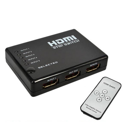 สวิตช์ HDMI 5 พอร์ต 1080P พร้อมรีโมทคอนโทรล รองรับ HDTV, Support HDTV